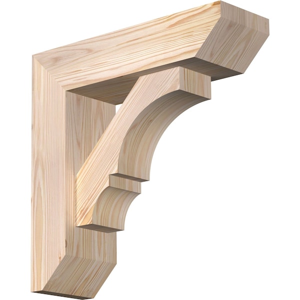 Ekena Millwork Balboa Slat Smooth Bracket w/ Offset Brace, Douglas Fir, 5 1/2"W x 18"D x 18"H BKT0604X18X18BOA06SDF - main